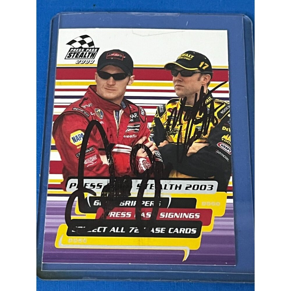 2003 Press Pass Stealth NASCAR Racing #72 Dale Earnhardt Jr Matt Kenseth Signed!